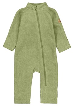 Mikk-Line cotton fleece baby suit - Dried Herb
